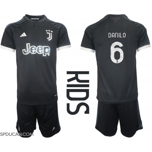 Dječji Nogometni Dres Juventus Danilo Luiz #6 Rezervni 2023-24 Kratak Rukav (+ Kratke hlače)